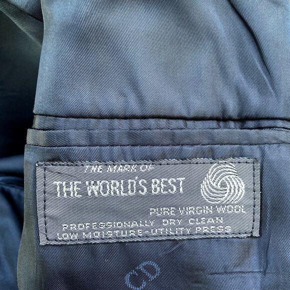 Dior Vintage Navy Pinstriped Wool Dinner Jacket Blazer Classic Tailoring Staple - Picture 15 of 16